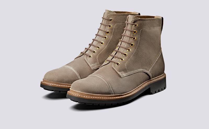 Grenson Joseph Mens Boots - Grey Rugged Suede RY9623